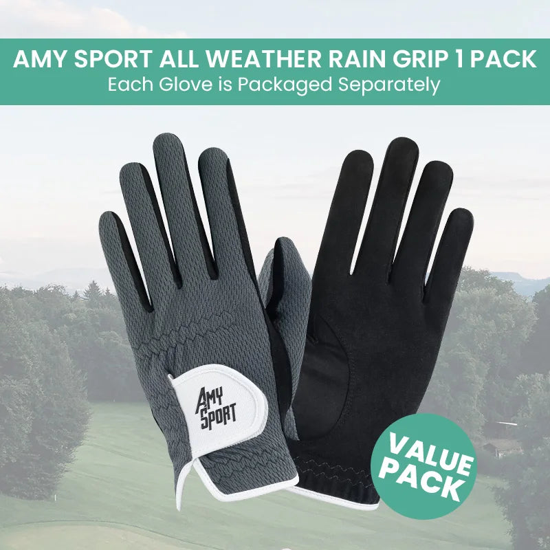 Golf Gloves Men Left Right Hand Rain Grip Hot Wet Weather Value 3/6 Pack, Men‘s Golf Glove All Weather Grip in S M M/L L XL