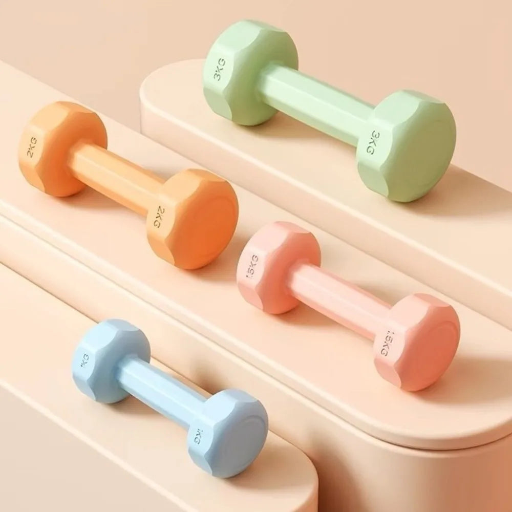 New 1kg Fitness Dumbbell Set PVC Non-Slip Kettlebell Waterproof Anti-Roll Small Dumbbell Home Equipment