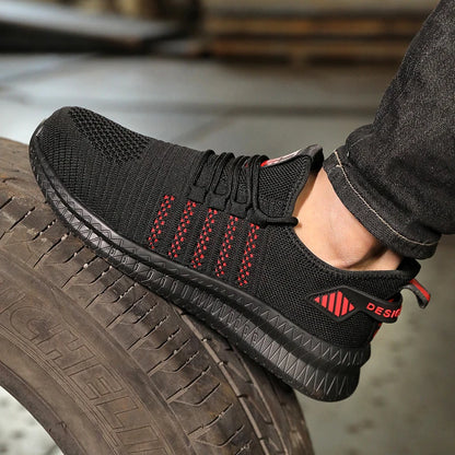 Men's work safety shoes are anti smashing, anti piercing, anti slip, wear-resistant, and outdoor fashionable sports shoes