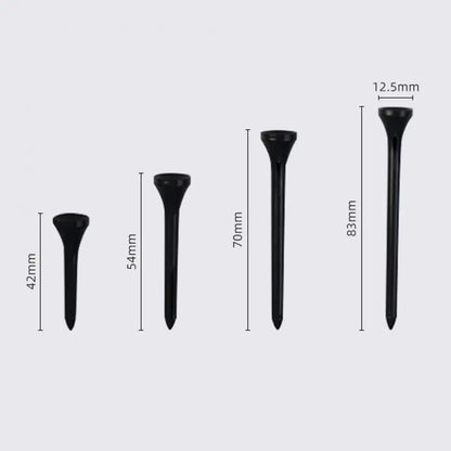 50 Pack Professional Golf Tees Plastic Black Golf Tees Tall Tees Bulk Reduce Side Spin And Friction Golf Accessory