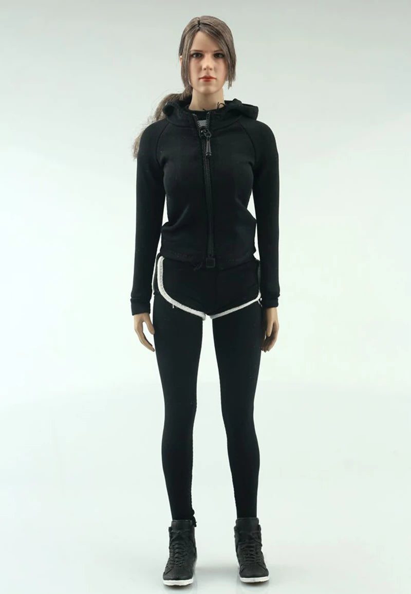 FA007 1/6 Female Figure Accessory Yoga Clothing Fitness Wear Hoodie Sweatshirt Sweatpants Suit Clothes Set for 12'' Body Collect