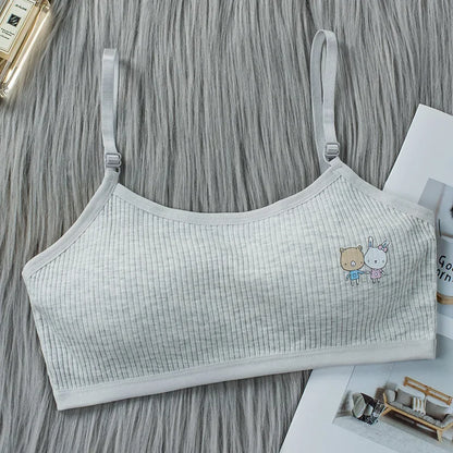 8-16 Years Kids Bras Young Girls Underwear Teenage Training Bras Women Cotton Kids cute Brassiere Tube Tops Girl's Sport Bras
