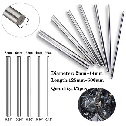 Ground Metric Stainles Steel Shaft Rods, 2mm-14mm Diameter, 125mm 200mm 250mm 330mm 500mm Length, Sold in 1pcs/5pcs