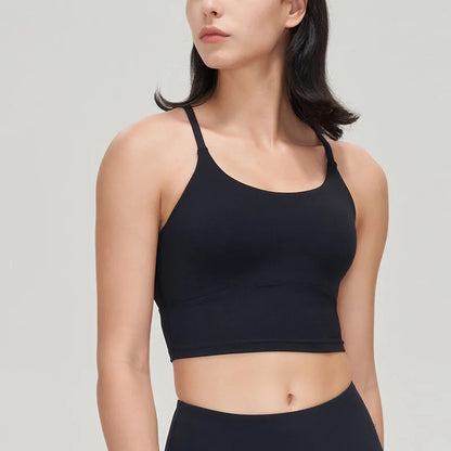SOISOU Top Women Sports Bra Cross Beautiful Back Gym Fitness Workout Shockproof Running Tops Yoga Bra For Women Sport Wear