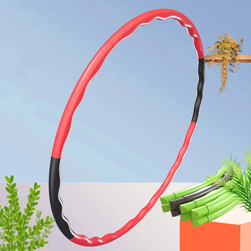 2024 Exercise Hoop Portable Exercise Fitness Removable 8 Sections Splicing Hoop Gym Equipment Waist Trainer