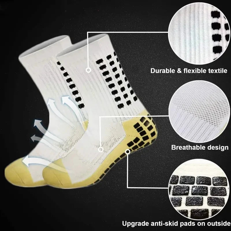 Soccer Shin Guards 2 Pairs Set Men Grip Soccer Socks and Knee Pads Adult Youth Non Slip Leg Football Sports Calf Sleeves