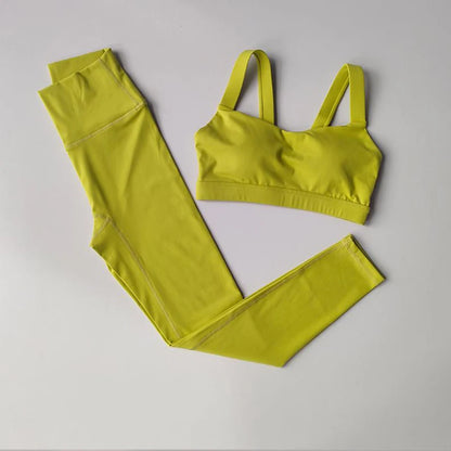 Women's Yoga Fitness Suit Fixed One-Piece Sports Bra Nude High Waisted Hip Lifting Pants Activewear Gym Workout Clothes