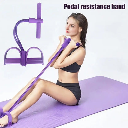 4/6-Tube Pedal Puller Resistance Band Elastic Yoga Sit-up Pull Rope  Pedal Tensioner Exerciser Full Body Workout Fitness Band