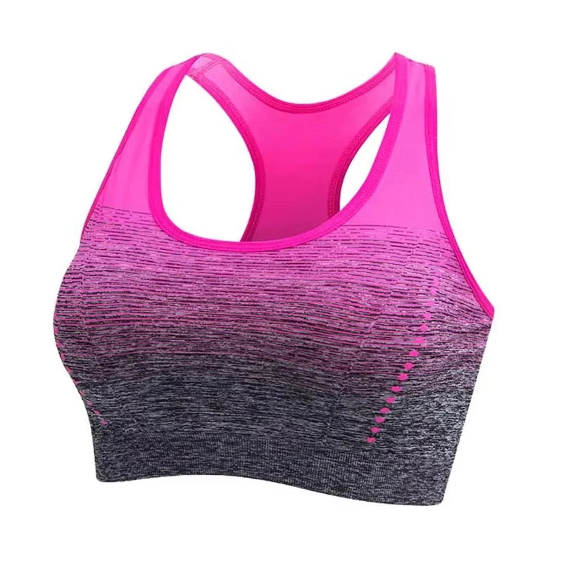 Breathable Sports Bra Top Fitness Women Brassiere Padded Sport Bra Running Gym Seamless Push Up Bras Underwear Shockproof Sport