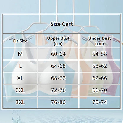 Women Sports Bras Fixed Cup Brassiere Wireless Padded Stretch Tank Tops Girls Vest Ultra Thin Breathable Lingerie Large Size