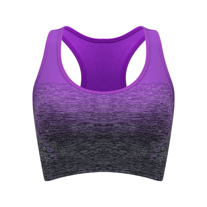 Sports Bra High Stretch Breathable Top Fitness Women Padded for Running Yoga Gym Seamless Crop Bra Gradient Sport Bra