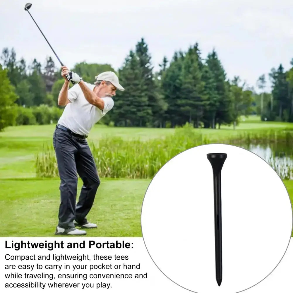 50 Pack Professional Golf Tees Plastic Black Golf Tees Tall Tees Bulk Reduce Side Spin And Friction Golf Accessory