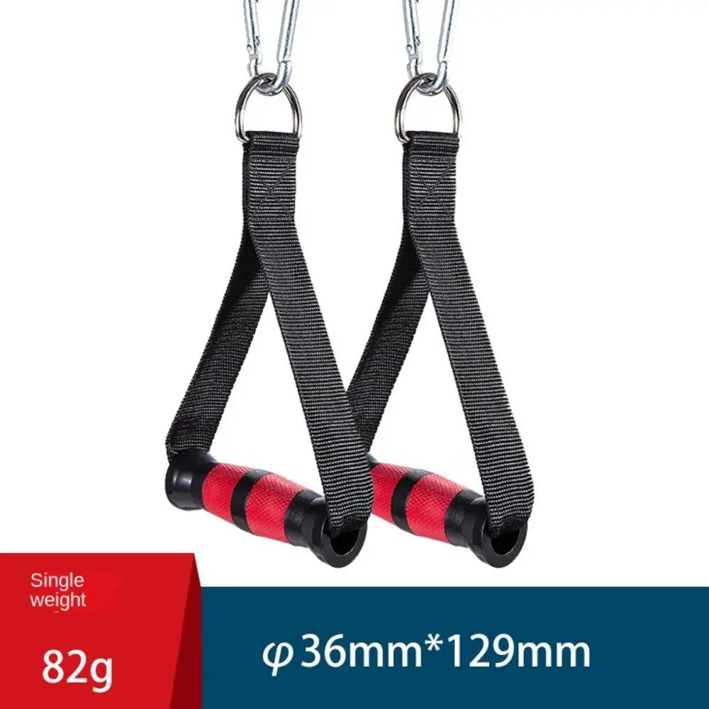 1 Pair of Multifunction Fitness Resistance Bands Handles Anti-slip Wear Resistant Nylon Webbing Grip Puller Handle TPR Strong
