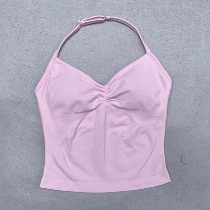 New Seamless Yoga Set Women Gym Clothing Scrunch Bum Legging Padded Tank Top Workout Outfits Fitness Sportswear Suits