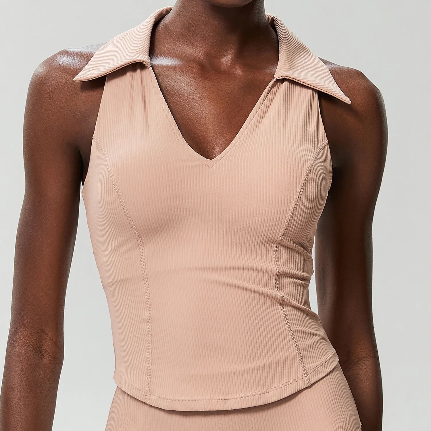 Sleeveless Fitness Yoga Shirt Women Summer Slim Fit V-Neckline Gym Running Top Breathable Quick Dry Sportswear Workout Clothes