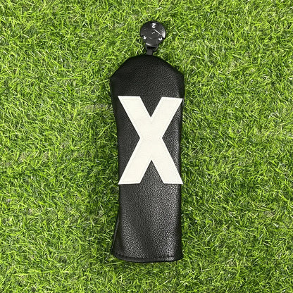 Golf club covers - white and green with large numbers, fits all clubs