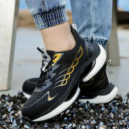 Fashion Safety Men's Sports Safety Shoes Insulated Work Shoes Plastic Steel Toe Anti-Puncture Lightweight Protective Shoes