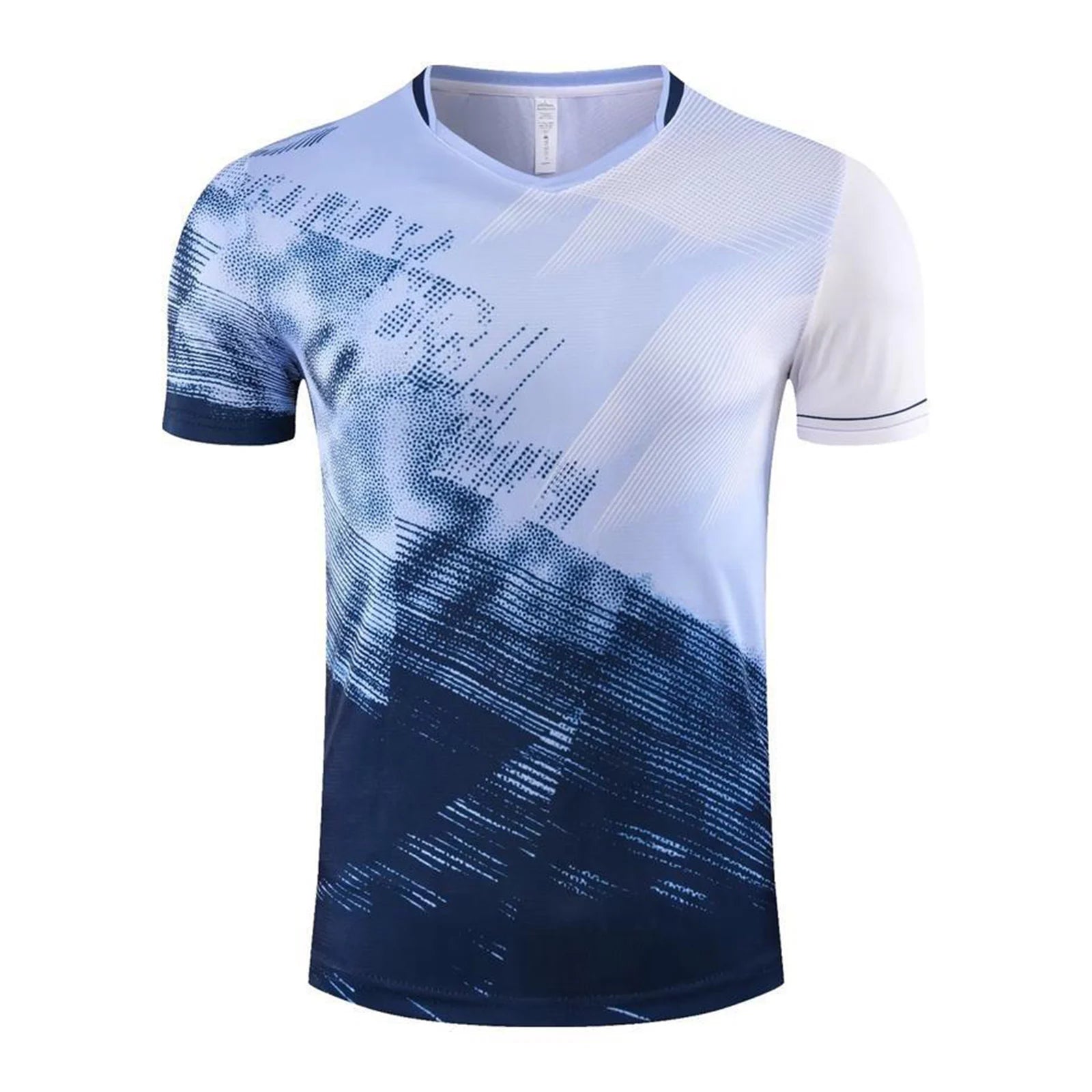 Kids Boys Short Sleeve Soccer Jersey Training Competition Team Uniform Tops V-neck Stylish Print T-shirt for Football Badminton
