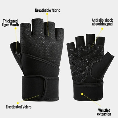 Gym Gloves Grips Anti-Skid Wrist Straps Protector for wrist training anti-slip half finger movement anti-cocoon Palm Protection