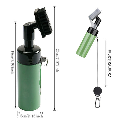 Golf club head cleaning groove brush with retractable buckle for easy carrying Clean golf club brush with leakproof liquid