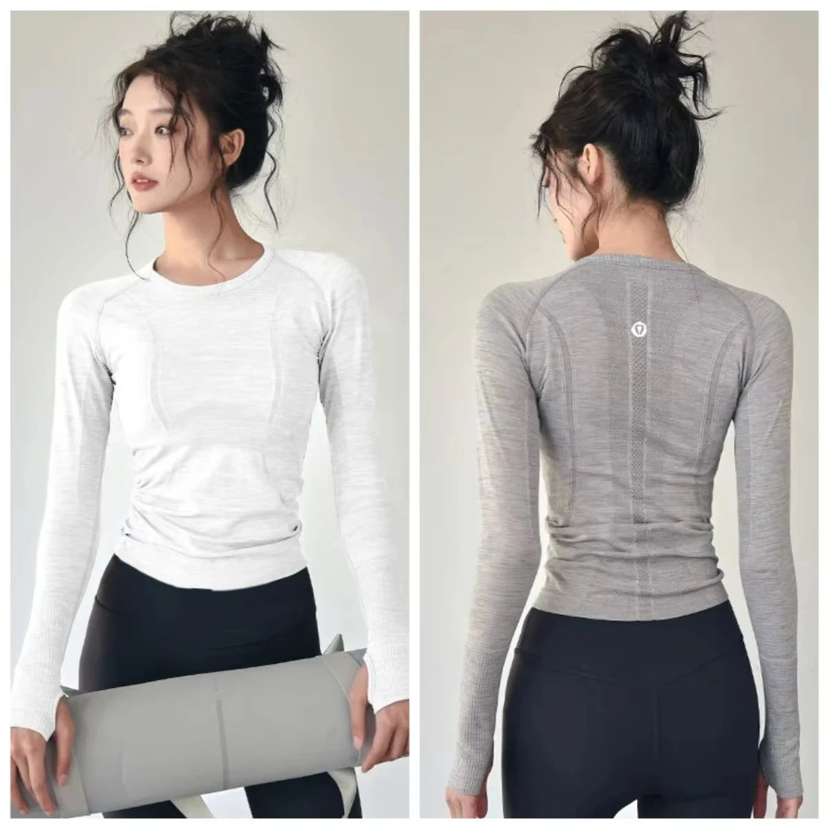 Yoga Clothes Trendy Brand Women's Sports Long-sleeved Tops Spring and Summer Slim Running Pilates Training Fitness Clothes