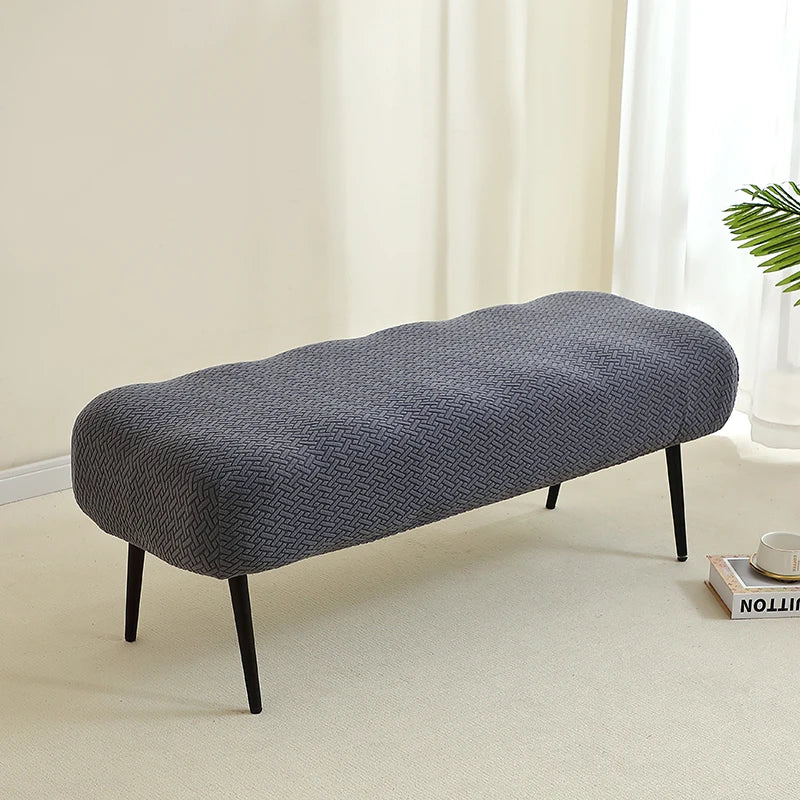1PC Stretch Jacquard Long Bench Cover Dining Anti-dirty Piano Stool Covers Durable Seat Protector Pad for Living Room Home Decor