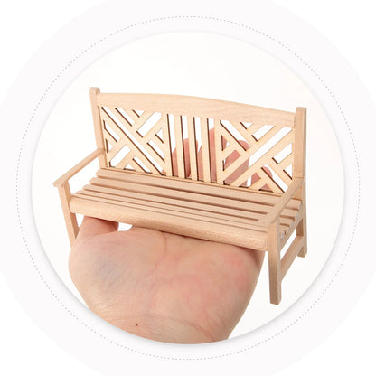 Mini Bench Model Baby Wood Miniature Wooden Furniture Adorn House Small Benches