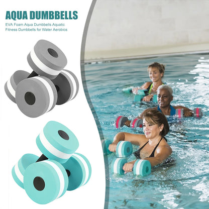 2pcs High Quality Dumbbells Fitness Equipments EVA Foam Aqua Dumbbells for Water Aerobics Swim Pool Float Aquatic Barbell