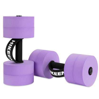 Hikeen Aquatic Exercise Dumbbells Water Dumbbell Resistance Fitness Barbells with 4 High-Density EVA Foam Pool Weights Dumbbells