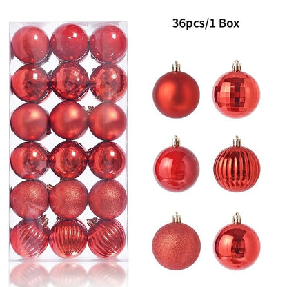 24/36Pcs Christmas Balls 4CM Ball Christmas Tree Pendant Ornaments for Home Party Decor 2025 New Year Navidad Gifts Accessories