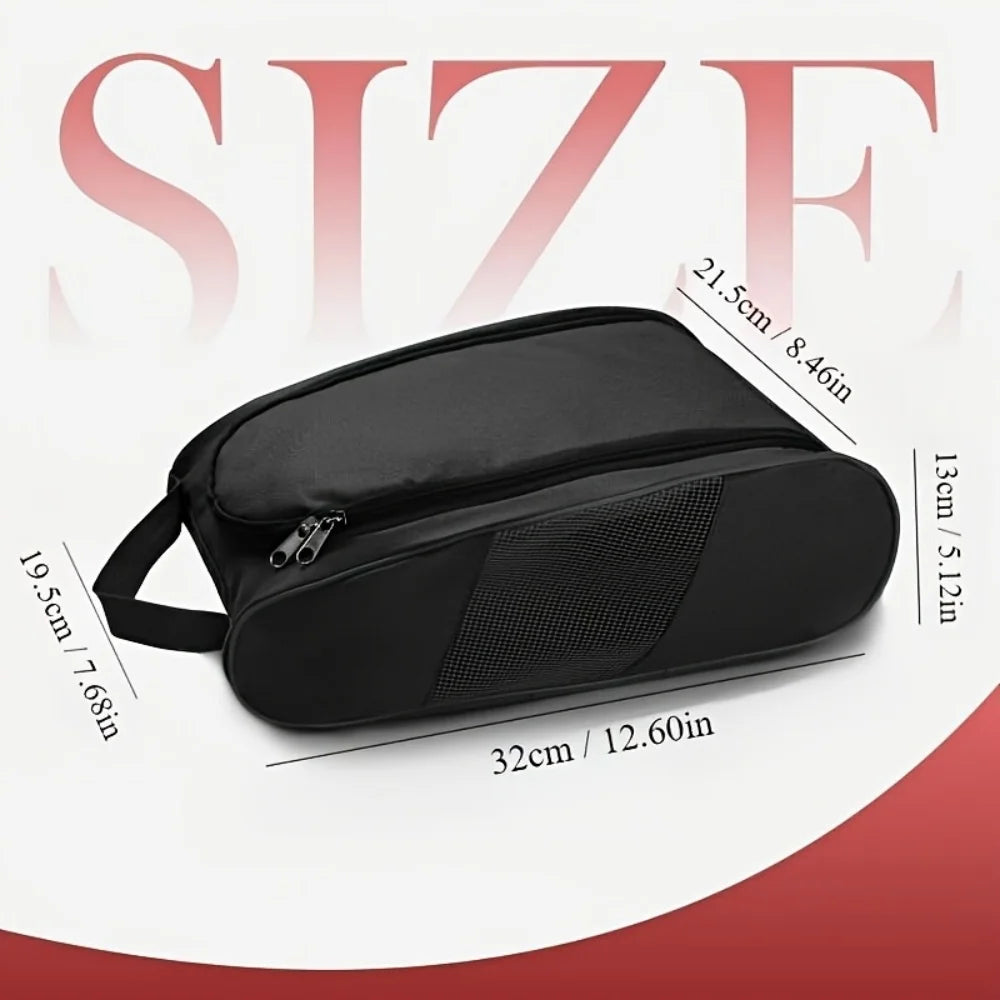 Portable Golf Shoe Bag Oxford Cloth Shoe Carrier Bags Breathable Lightweight Golf Handbag Dustproof Football Tennis Shoe Bag