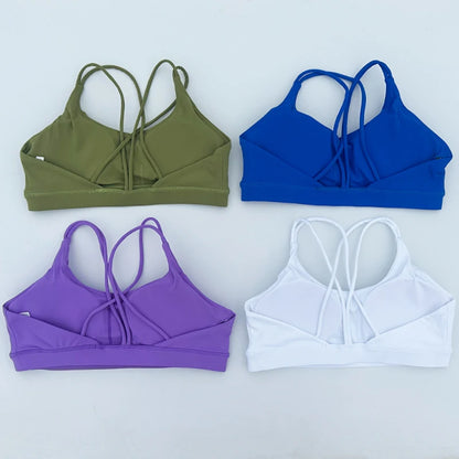 Women's Sports Bra Shockproof Bra Beautiful Back and Sports Anti Sagging Running External Wear Training Fitness Tank Yoga Bra
