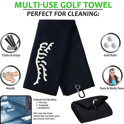 Funny Tiger Microfiber Premium Golf Towel, Embroidered Golf Towels for Golf Bags for Men&Women, Golf Accessories for Men Golfers