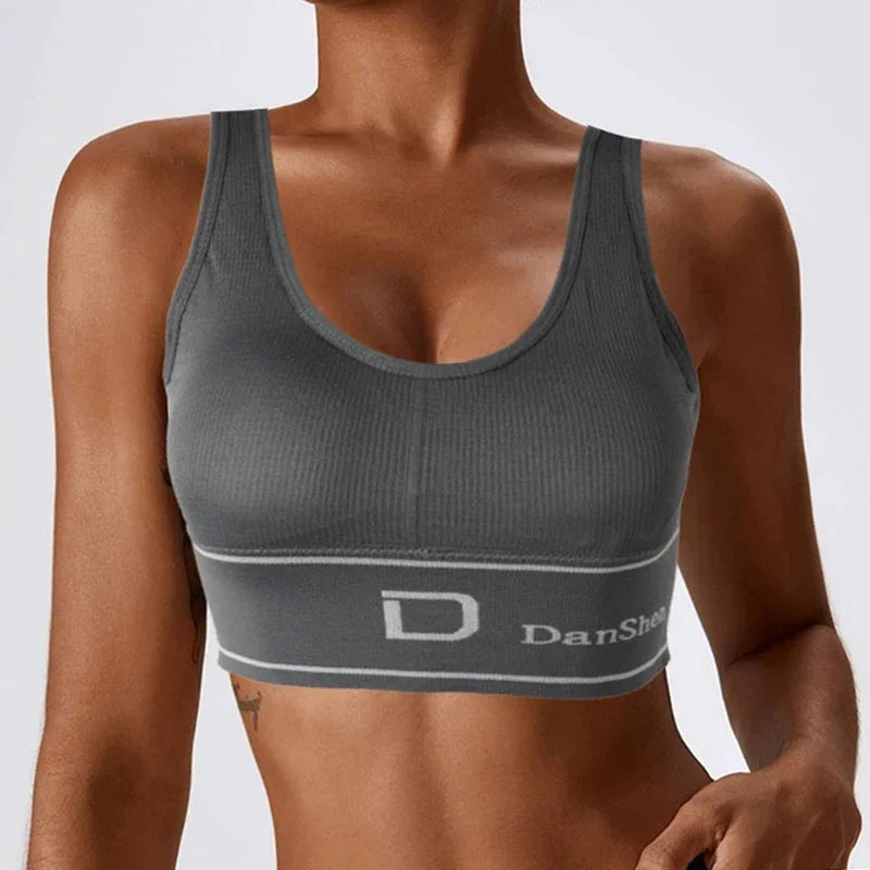 Women's Sports Letter Bras Fitness Seamless Plus Size Bra Tops Full Coverage Wireless Femme Bralette Bra