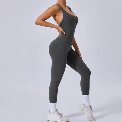 Seamless Yoga Jumpsuits Sports Fitness Hip Raise Cross Back Adjustable Shoulder Strap One-piece Workout Gym Tracksuits for Women