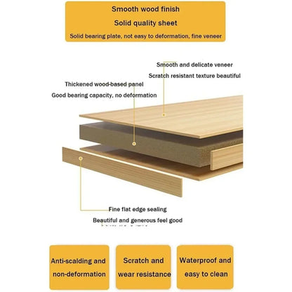 Simple Bedside Table Solid Wood Stable Load-bearing Capacity Multi-layer Stable Large Storage Area Modern Home Bedroom Furniture