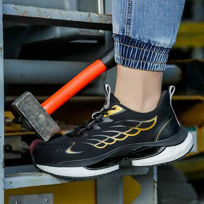 Fashion Safety Men's Sports Safety Shoes Insulated Work Shoes Plastic Steel Toe Anti-Puncture Lightweight Protective Shoes