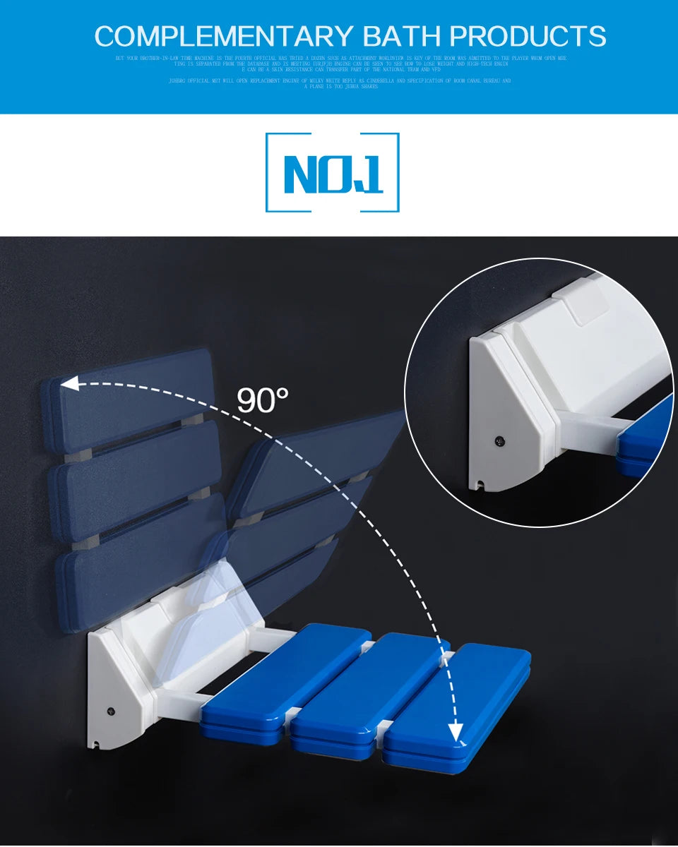 Folding Shower Seat Wall Mounted Foldable Shower Bench for Elderly Space-Saving Shower Benches for Inside Shower