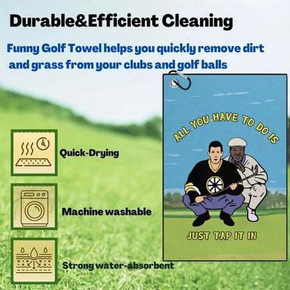 Funny Microfiber Premium Golf Towel, Printed Golf Towel for Golf Bags for Men&Women, Great Golf Accessories for Men Golfers