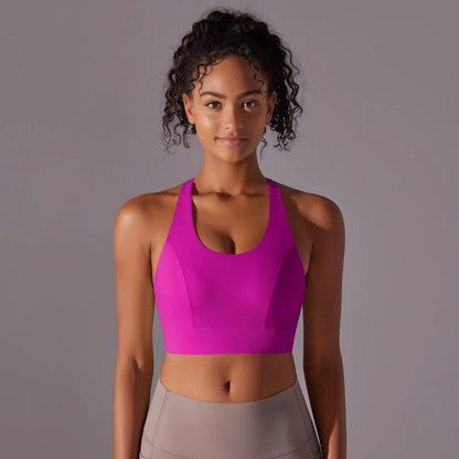 CUTIES High Impact Sports Bras for Women Racerback Yoga Running Bra Fitness Workout Crop Tank Tops Longline Gym Bra Push up 2024