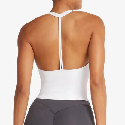 Women sexy halter halter fitness wear Yoga vest with chest pad Sports bra Sports shorts Yoga fitness clothing