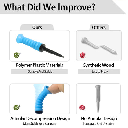 Caiton 5pcs 360° Flexible Rubber Golf Tees, 3.2in/81mm, Durable, Low Friction, Vibrant Multicolor - Ideal for Everyday Golfers