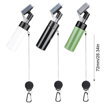 Golf club head cleaning groove brush with retractable buckle for easy carrying Clean golf club brush with leakproof liquid stora