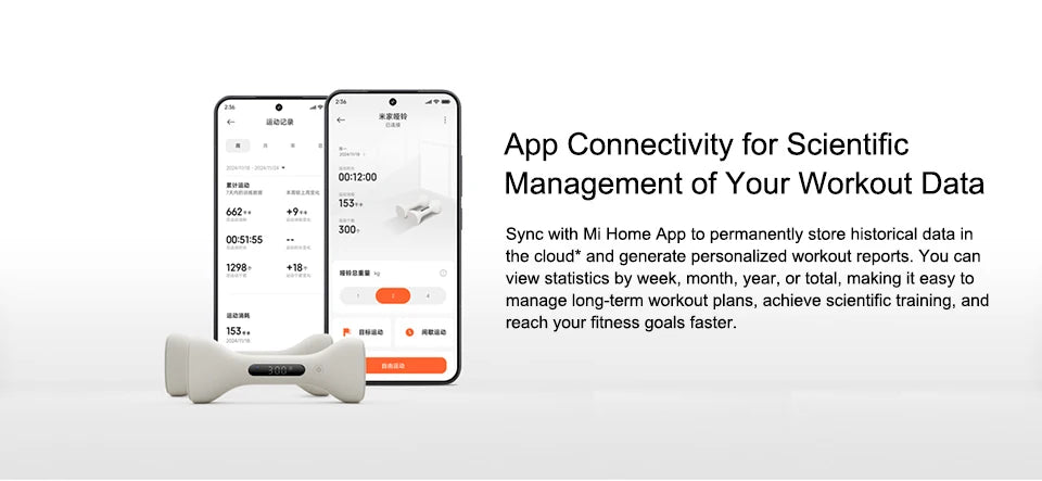 Xiaomi Mijia Smart Dumbbells Men and Women Home Fitness Muscle Shaping Arm Light Weight LED Display Suitable For Mi Home APP