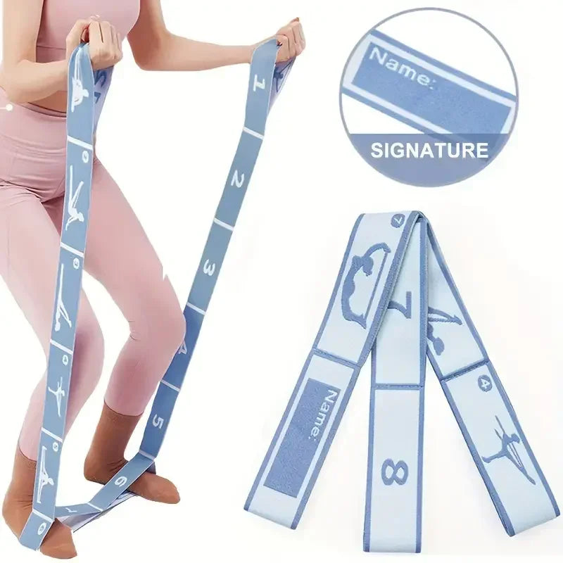 Eight Grid Resistance Band Yoga Auxiliary Stretching Belt Adult Fitness Training Elastic Bands Pilates Dance Loop Bands