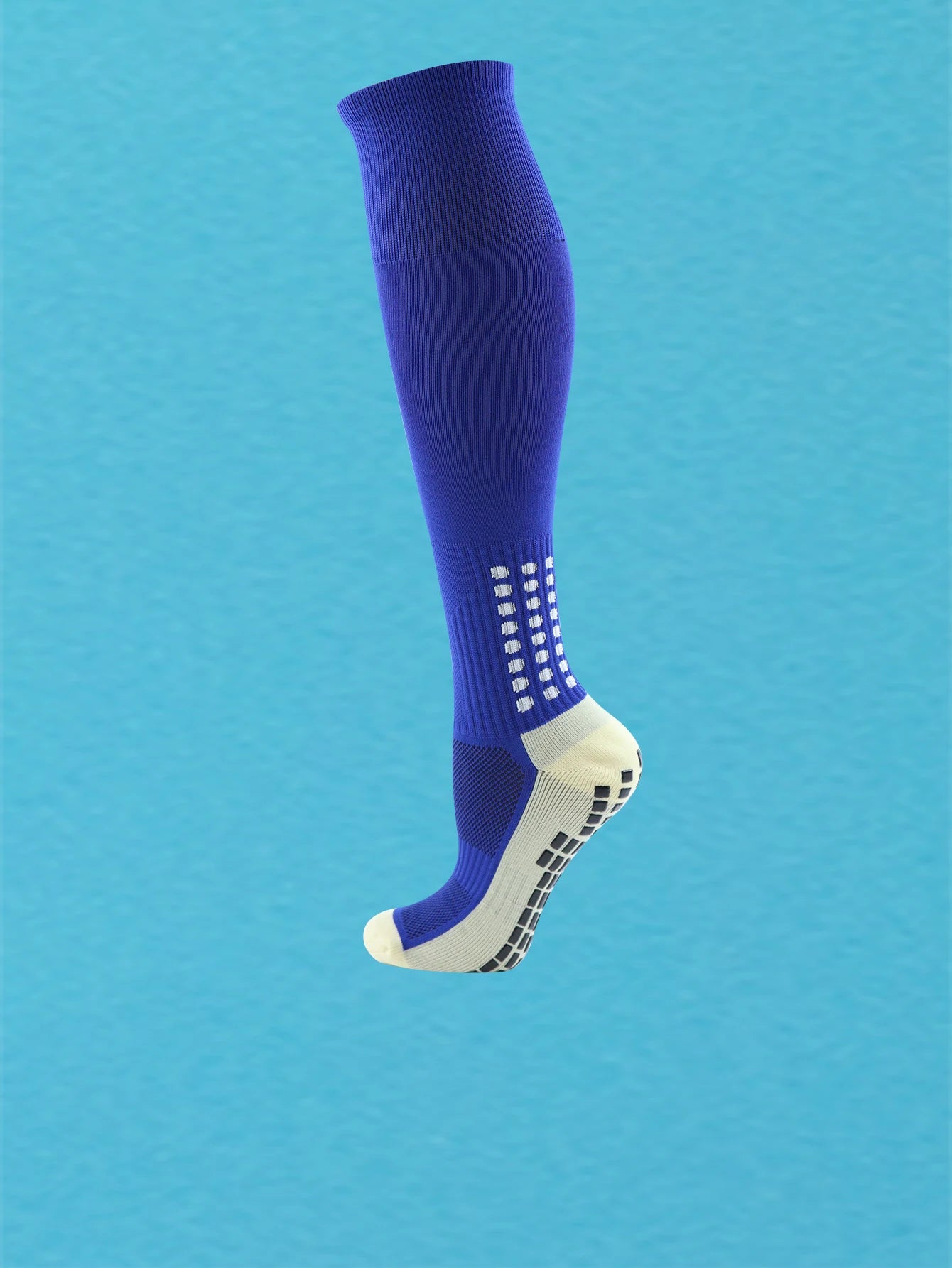 1 Pair Men's Soccer Socks with Grip, Non Slip Anti Slip Athletic Socks with Cushion Pads for Football/Basketball/Hockey