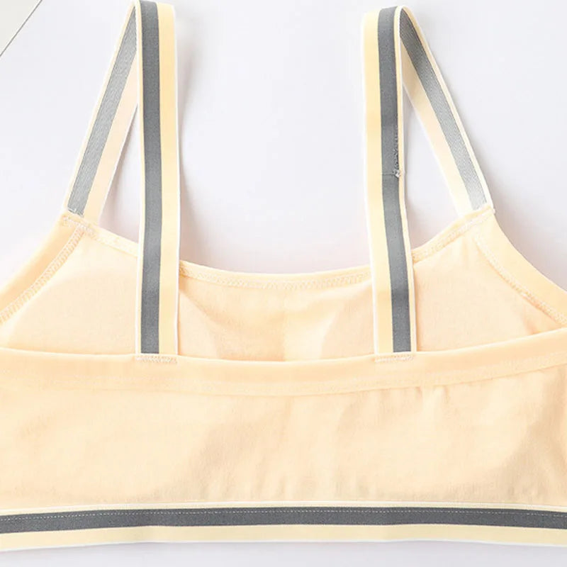 1/4 Sets Wireless Girl's Sports Bra Underwear Sets Cotton Breathable Sweat-Wicking Kids Brassiere and Girls Panties Lingerie Set