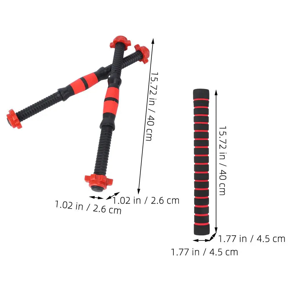 1 Set Dumbbell Connecting Rod Barbell Bars With Screw Nuts Non-Slip Dumbbell Grip Connector Dumbbell Exercise Fitness Accessory