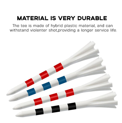 20 Pcs Golf Tees Stand Printing Scale Unbreakable Reduces Friction Golf Tees Plastic Side Spin 5 Prongs Tee Golf Supplies