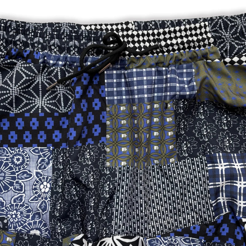 Men's Bohemian Harem Pants Unique Patchwork Print Soft Breathable Material Elastic Waist Casual Looks Beach Trips Yoga Clothing